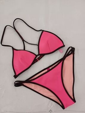 Victoria's Secret Pink Hot Pink Triangle Bikini Set